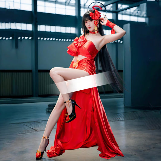 ブルーアーカイブ 調月リオエレガントフォーマルドレス 赤【歪萌舍】