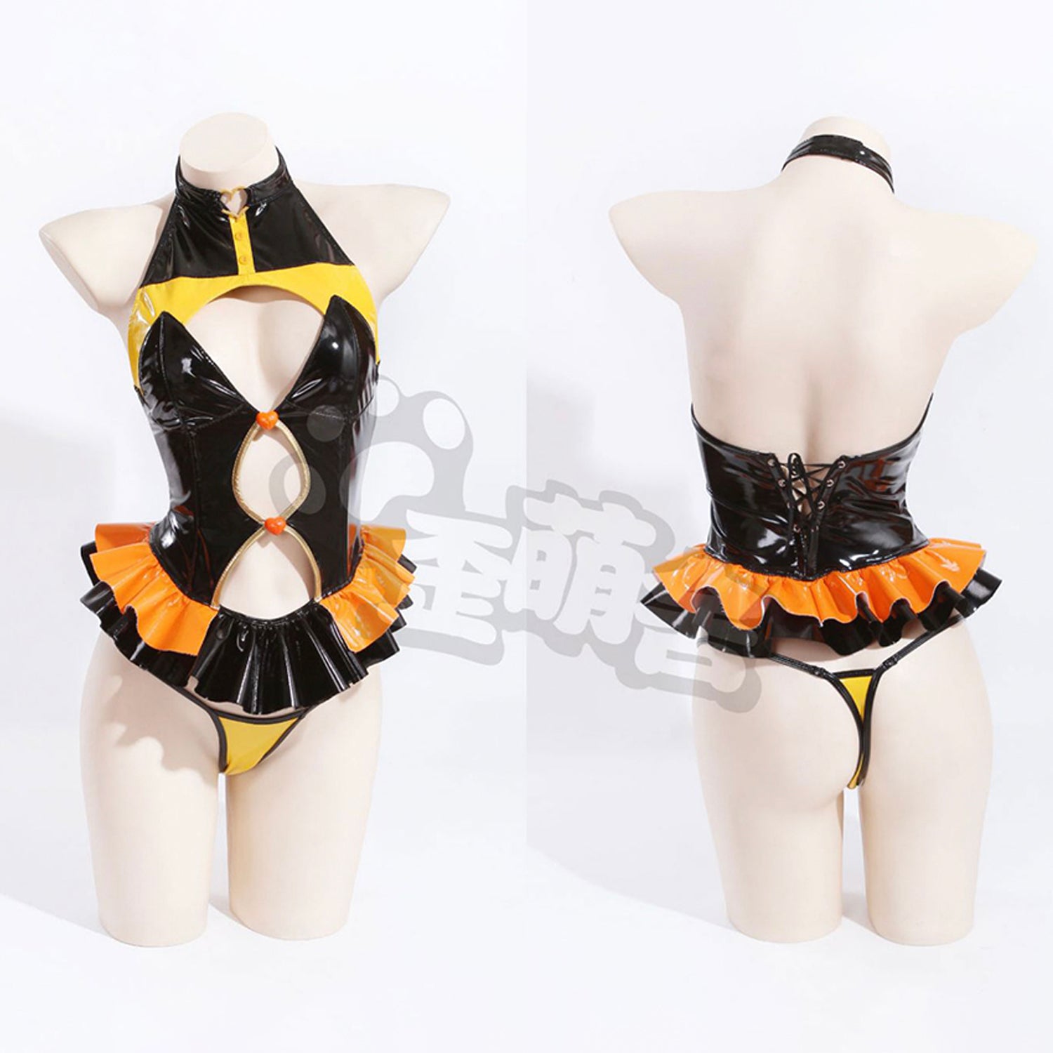 左藤空気 ケガレボシ コスプレ エナメル レオタード インナー オレンジ 黒塚ありさ