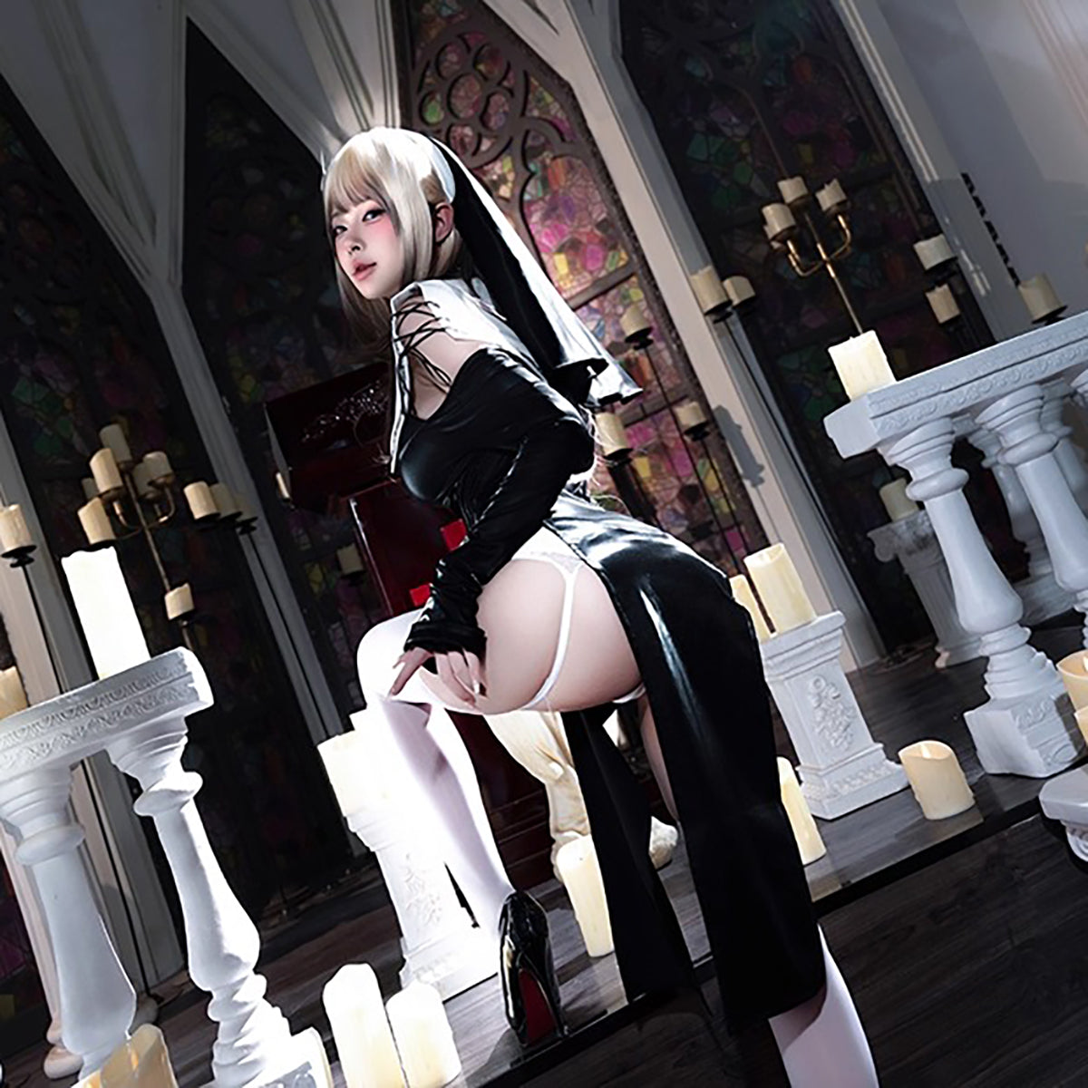 セクシー 修道女 衣装 背面 シスター コスプレ